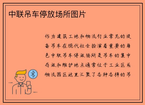 中联吊车停放场所图片